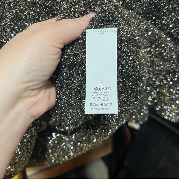 Kate Spade Black and Gold Metallic Dashing Beauty Textured Sweater Top - Picture 6 of 10